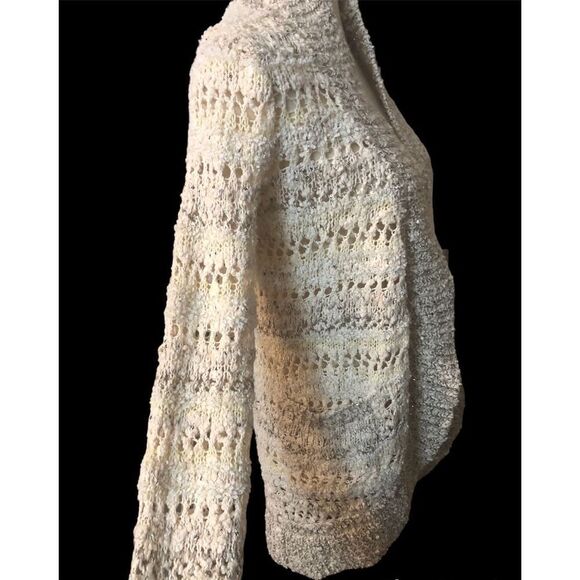Marked Cream Knitted & Knotted Soubrette Marled Sequin Cardigan size S - Picture 4 of 11
